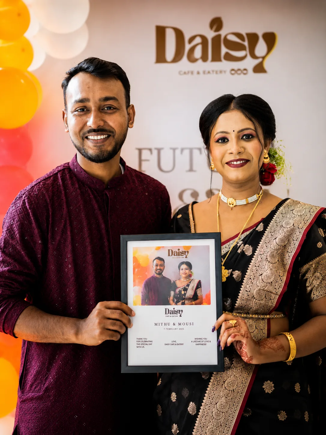 Couple celebrating at Daisy Cafe & Eatery